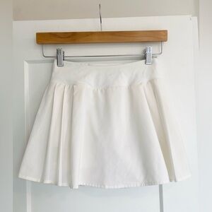 Side-Pleat High-Rise Tennis Skirt White 2